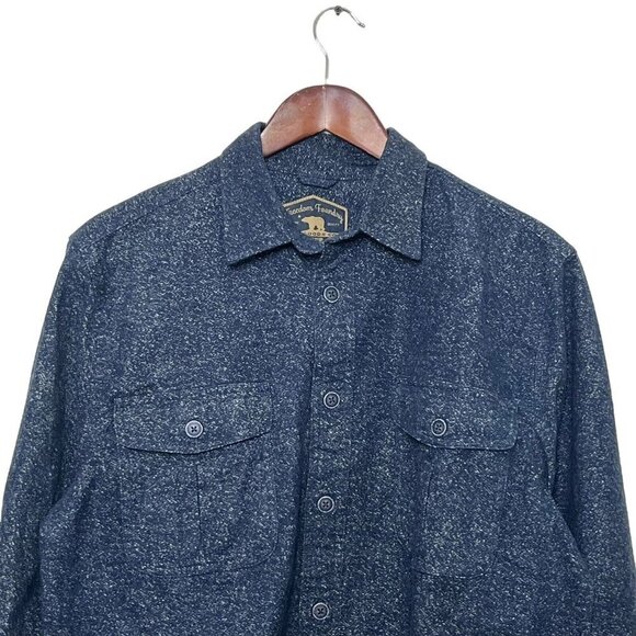 Freedom Foundry Flannel Shirt Navy Heather Button Top Men’s Size Medium Collared - Picture 5 of 13